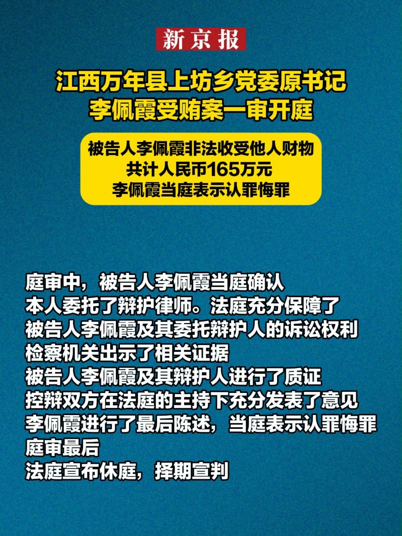 李佩霞受贿案一审宣判 获刑三年罚金20万